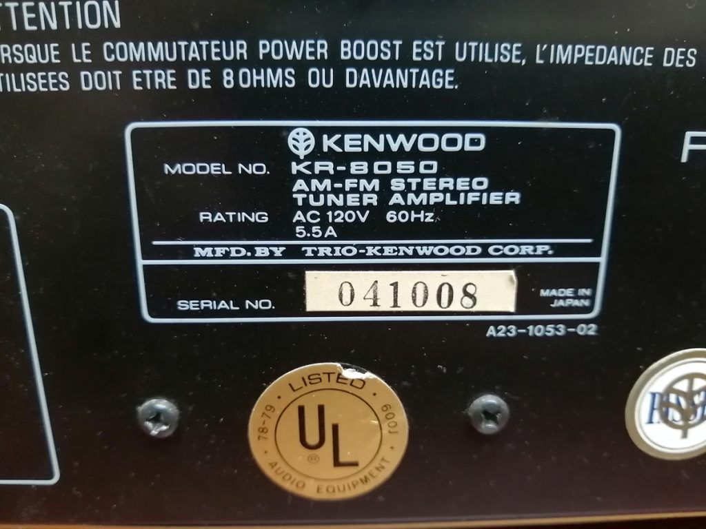 Receiver Kenwood KR-8050